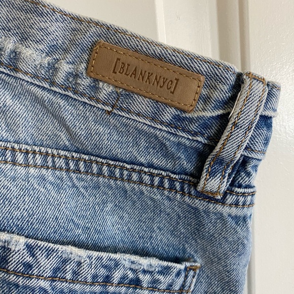 Blank NYC High Rise Tapered Lace Up Raw Hem Jeans - Picture 12 of 13